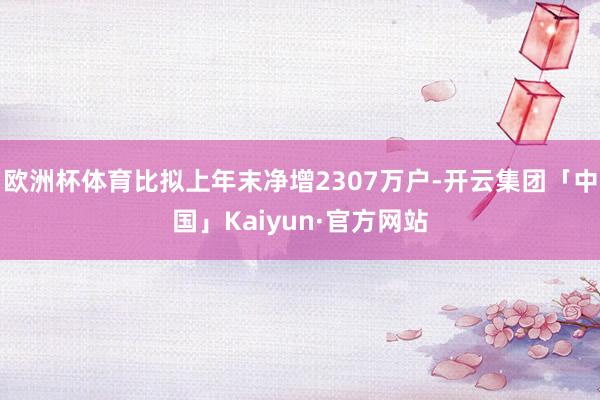 欧洲杯体育比拟上年末净增2307万户-开云集团「中国」Kaiyun·官方网站