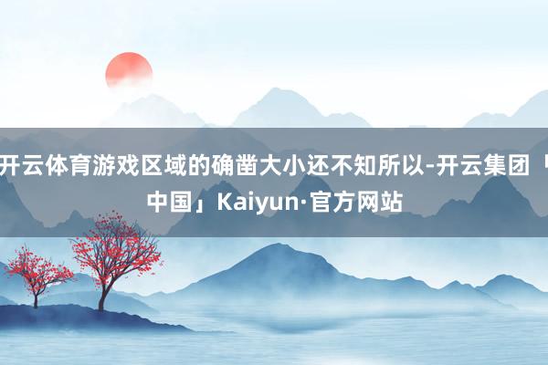 开云体育游戏区域的确凿大小还不知所以-开云集团「中国」Kaiyun·官方网站