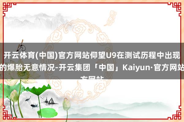 开云体育(中国)官方网站仰望U9在测试历程中出现的爆胎无意情况-开云集团「中国」Kaiyun·官方网站