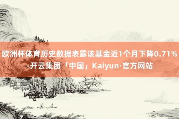 欧洲杯体育历史数据表露该基金近1个月下降0.71%-开云集团「中国」Kaiyun·官方网站