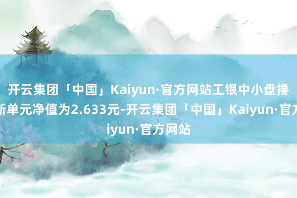 开云集团「中国」Kaiyun·官方网站工银中小盘搀杂最新单元净值为2.633元-开云集团「中国」Kaiyun·官方网站