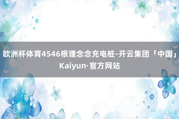 欧洲杯体育4546根理念念充电桩-开云集团「中国」Kaiyun·官方网站