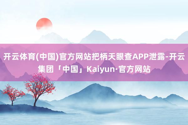 开云体育(中国)官方网站把柄天眼查APP泄露-开云集团「中国」Kaiyun·官方网站