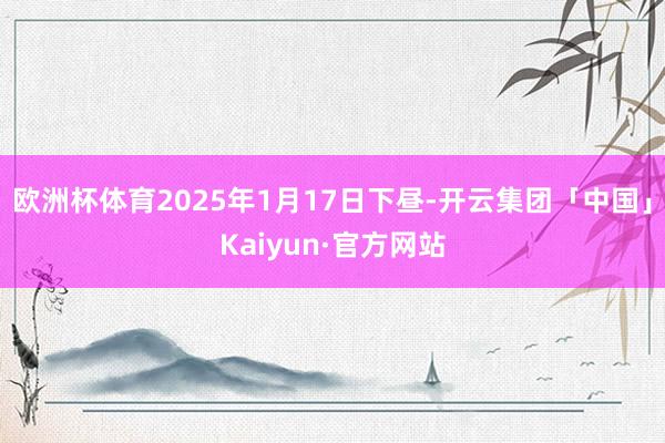 欧洲杯体育2025年1月17日下昼-开云集团「中国」Kaiyun·官方网站